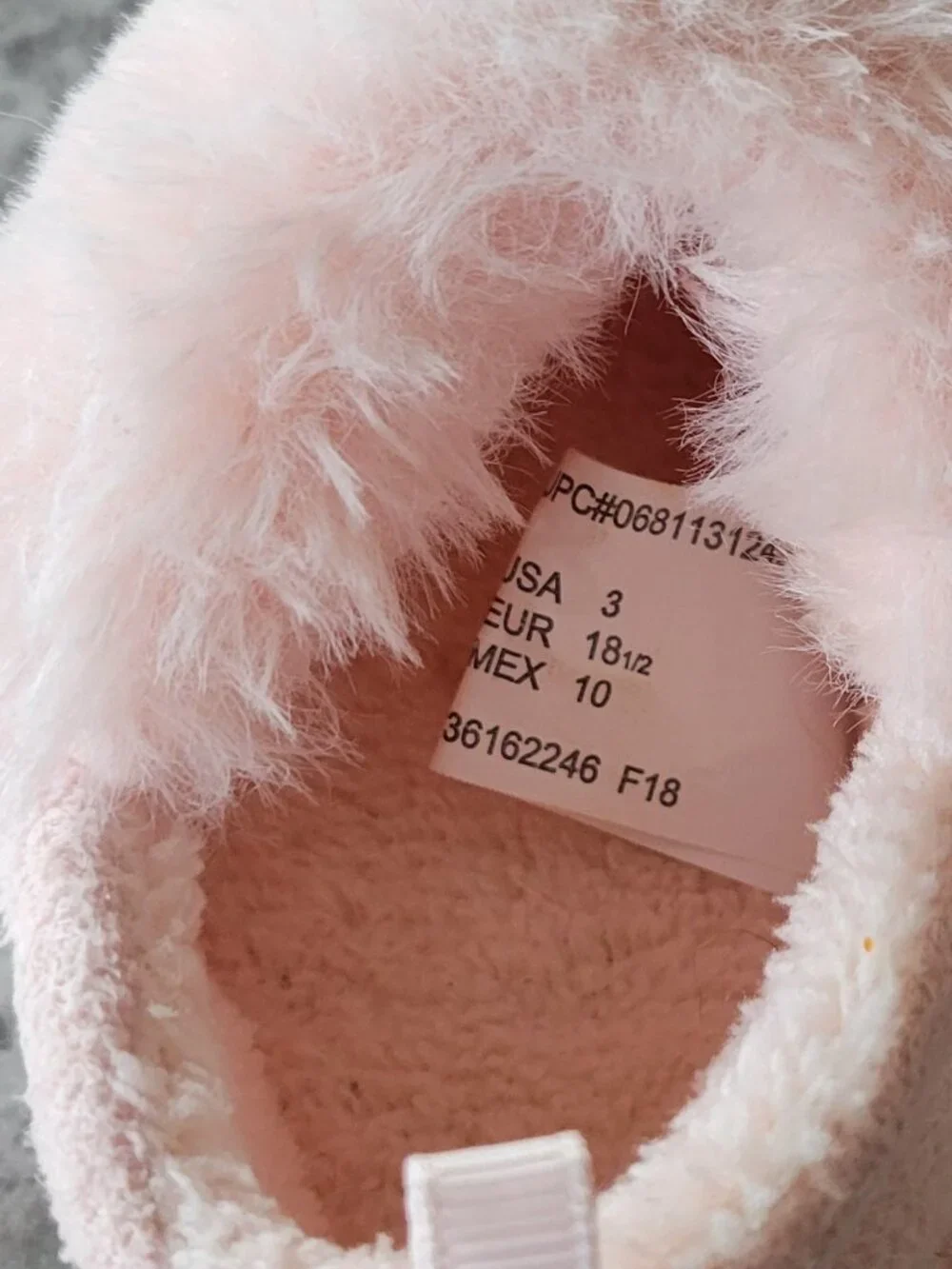 Wonder Nation Pink Bunny Shoes Baby Girls Size 3 Plush Faux Fur Soft Shoes
